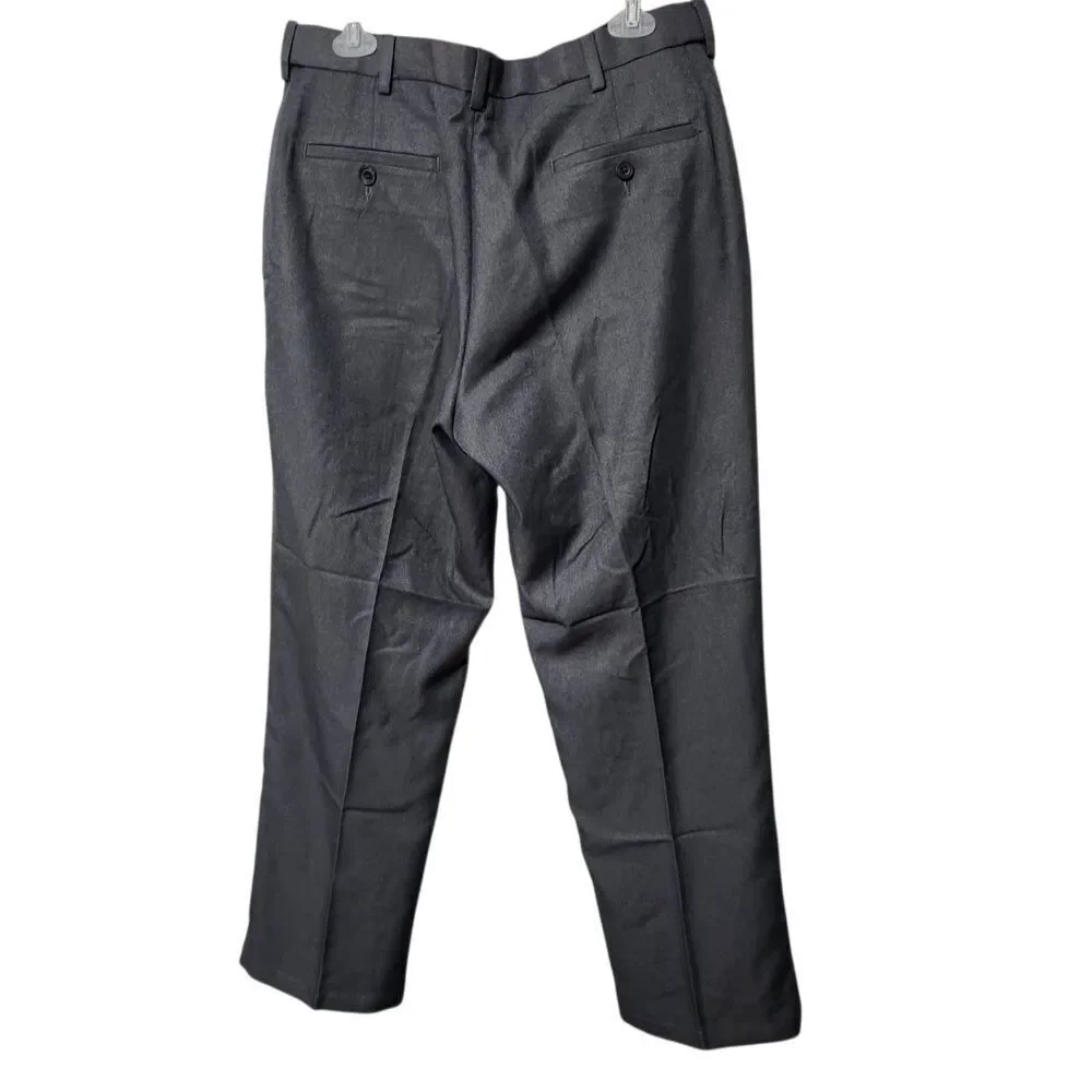 Haggar Cool 18 Dress Pants Mens Size 36x29 Dark Gray Color Expandable Waist